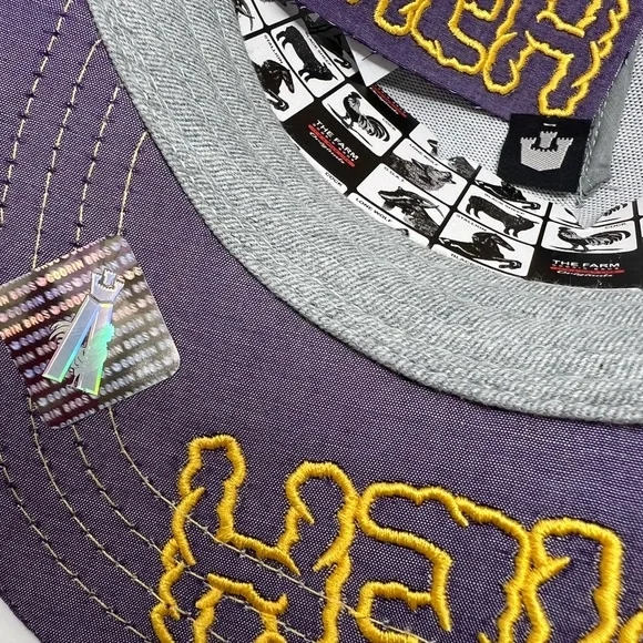 GOORIN BROS Animal Farm ‘Limited Edition’ Meh Lazy Bear Trucker Hat Gray Purple